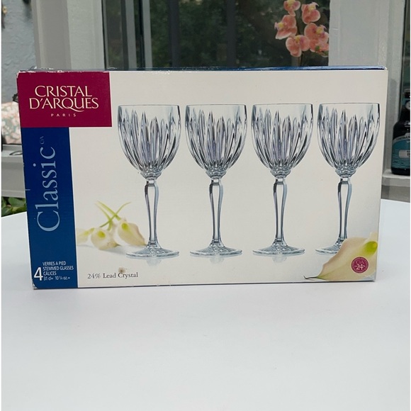 NWT Cristal D’Arques Set Of 4 Classic Goblet Wine Glasses - Picture 11 of 11